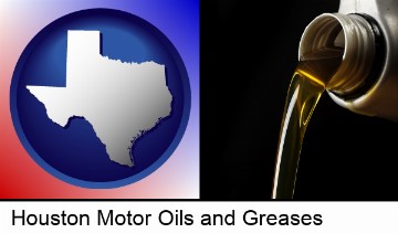 pouring motor oil, on a black background in Houston, TX